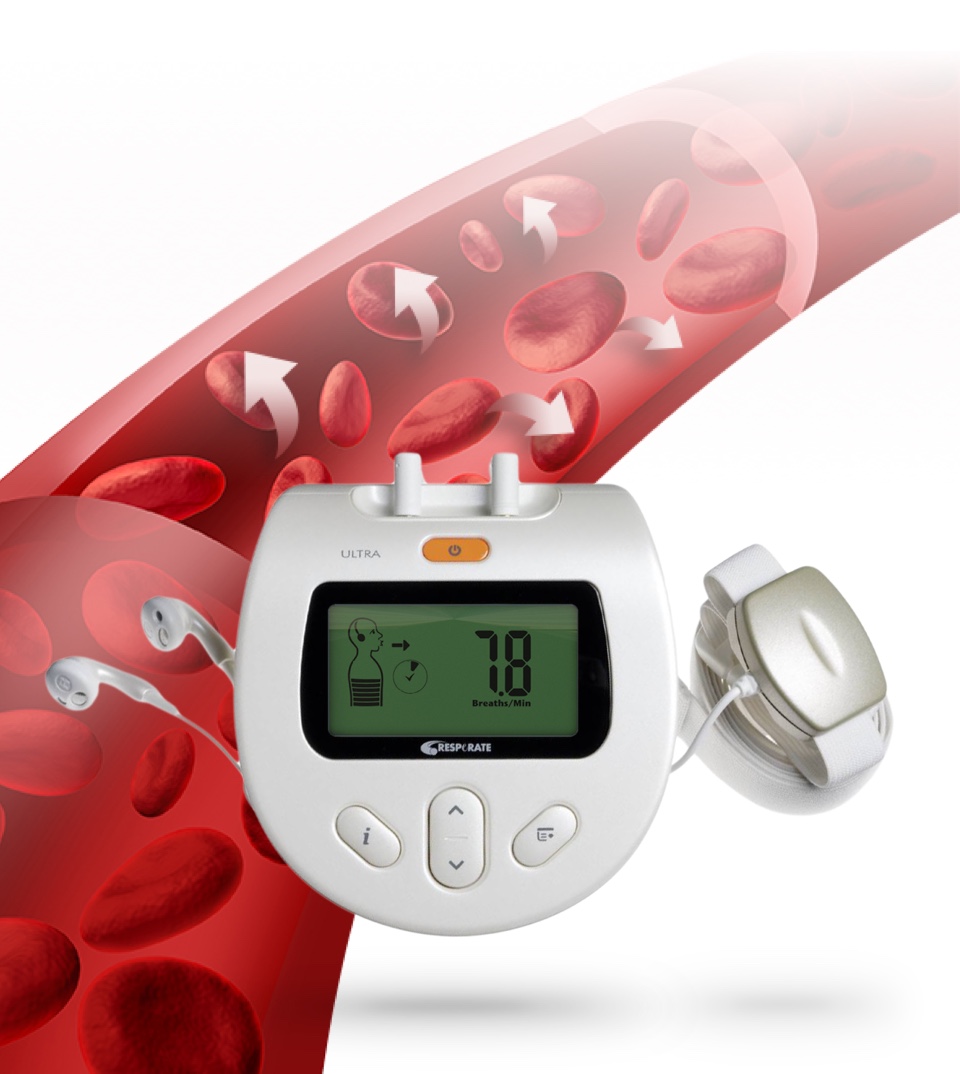 RESPeRATE device with blood vessel