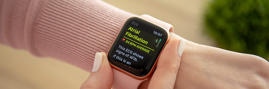 a person wearing a smart watch for afib
