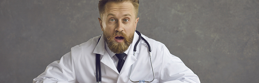shocked male physician