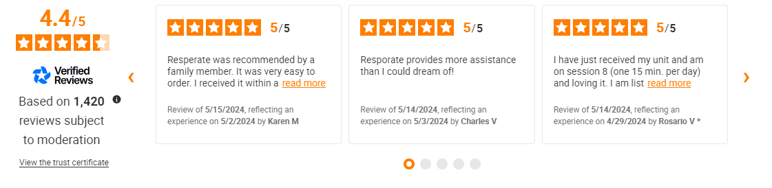 Read verified reviews of RESPeRATE